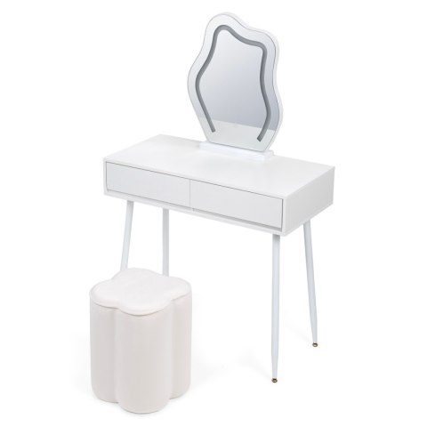 Toaletka kosmetyczna w Stylu Francuskim / komplet mebli blat 80 cm - kolor biały