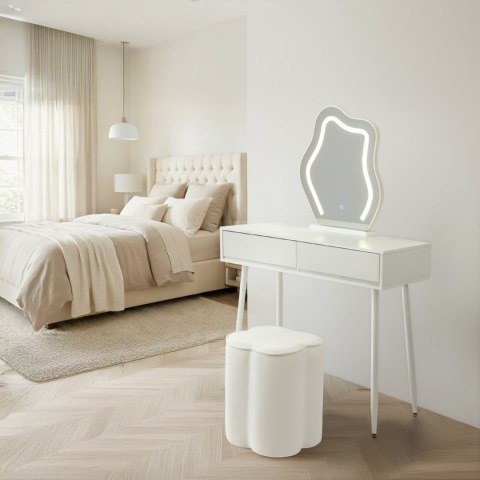 Toaletka kosmetyczna w Stylu Francuskim / komplet mebli blat 80 cm - kolor biały