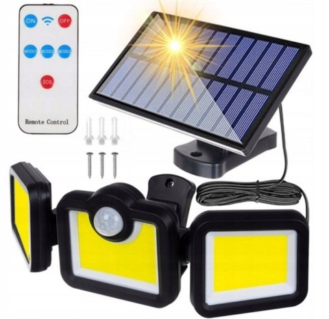 LAMPA SOLARNA LED 3w1 ZEWNĘTRZNA ULICZNA OGRODOWA CZUJNIK RUCHU I ZMIERZCHU (40)