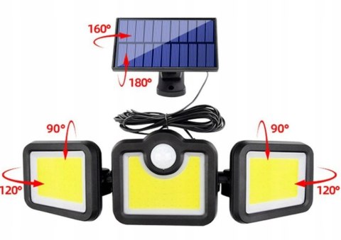 LAMPA SOLARNA LED 3w1 ZEWNĘTRZNA ULICZNA OGRODOWA CZUJNIK RUCHU I ZMIERZCHU (40)