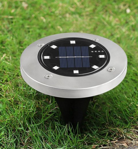 LAMPKA OGRODOWA SOLARNA DYSK LED WBIJANA NAJAZDOWA GRUNTOWE LAMPY DYSKI