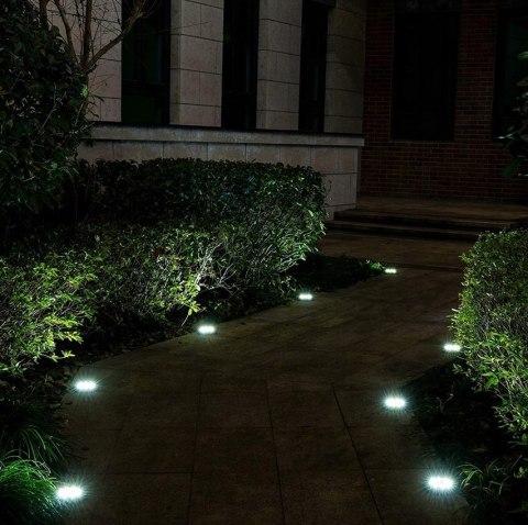 LAMPKA OGRODOWA SOLARNA DYSK LED WBIJANA NAJAZDOWA GRUNTOWE LAMPY DYSKI