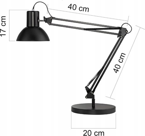 Lampka biurkowa kreślarska stojąca + klips