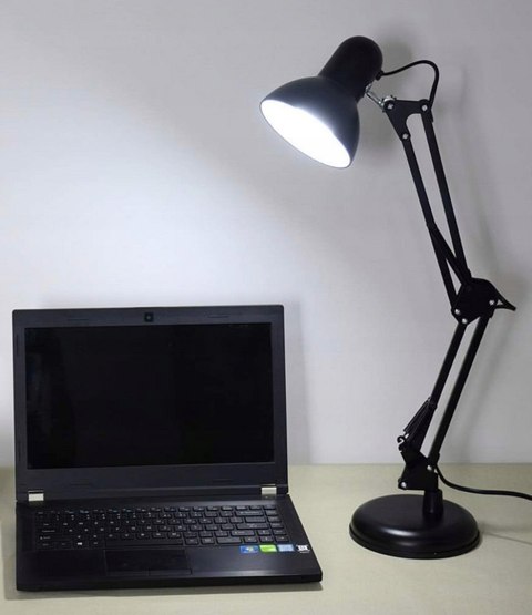 Lampka biurkowa kreślarska stojąca + klips