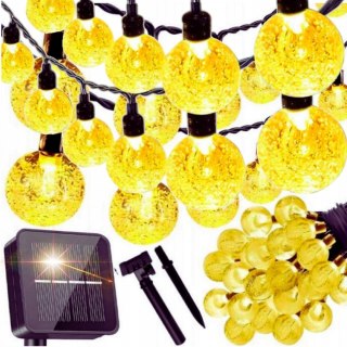 Lampki ogrodowe solar kulki 50led/5m ww