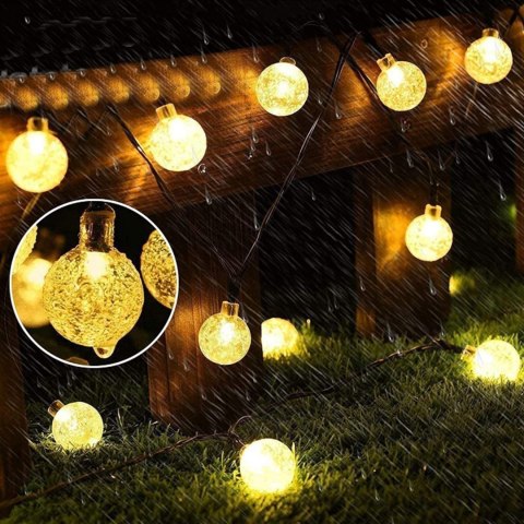 Lampki ogrodowe solar kulki 50led/5m ww