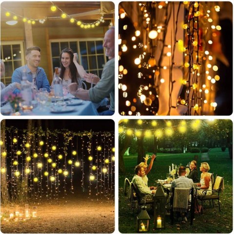 Lampki ogrodowe solar kulki 50led/5m ww