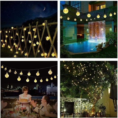 Lampki ogrodowe solar kulki 50led/5m ww