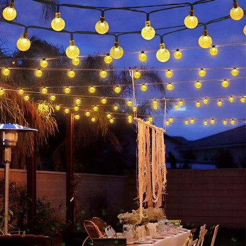 Lampki ogrodowe solar kulki 50led/5m ww