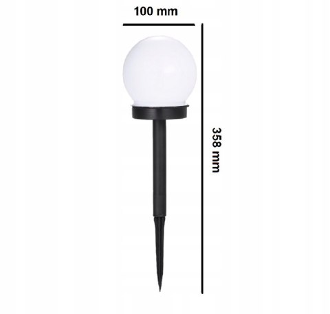 Lampki ogrodowe solar wbijana kula 10 cm