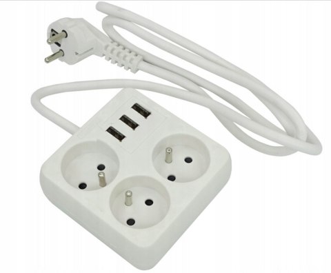 Przedłużacz 3g + 3 usb 2m