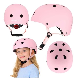 Kask rowerowy dla dziecka Trike Fix dziecięcy regulowany LED S 48-54cm różowy