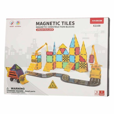 Klocki magnetyczne konstrukcyjne 3D budowa 90 elementów