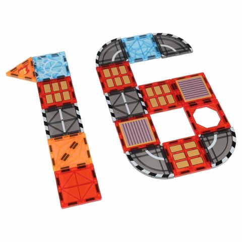 Klocki magnetyczne konstrukcyjne 3D straż pożarna 2 samochody 92 elementy