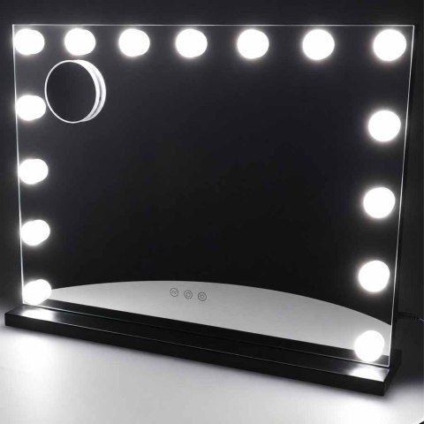 Lusterko do makijażu LED z 15 żarówkami kosmetyczne zoom x10 regulacja jasności