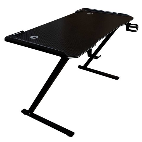 Biurko gamingowe LED podświetlenie RGB uchwyty komputerowe dla gracza 120x60cm