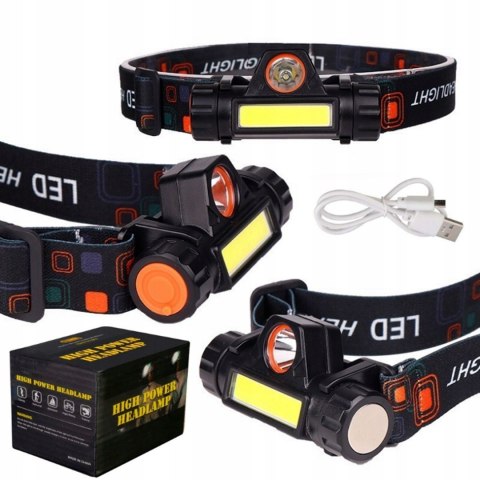 Latarka czołowa 1 led mała