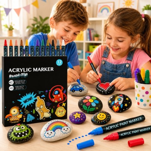 PISAKI AKRYLOWE 12 SZT MARKERY