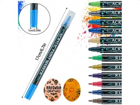 PISAKI AKRYLOWE 12 SZT MARKERY