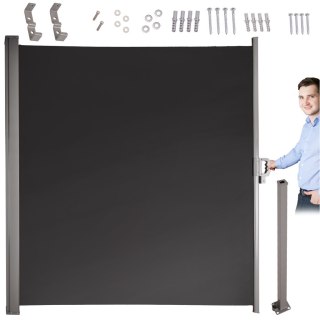 Markiza boczna tarasowa LUARO parawan zwijany 160 x 300 cm ciemnoszary