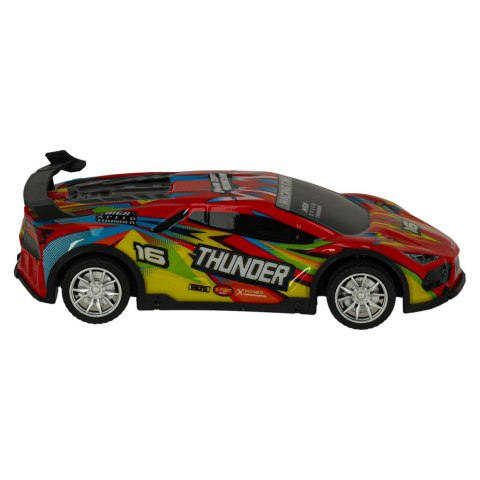 Samochód RC sportowy zdalnie sterowany na pilot auto wyścigowe drift z LED światłami czerwony