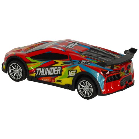 Samochód RC sportowy zdalnie sterowany na pilot auto wyścigowe drift z LED światłami czerwony