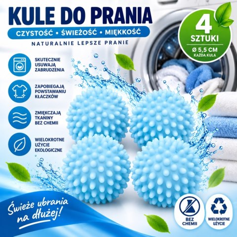KULE KULKI DO PRANIA NA SIERŚĆ WŁOSY KŁACZKI 4SZT