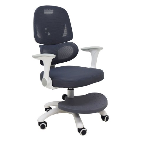 Ergonomiczne Krzesło do Biurka dla Dziecka z Podnóżkiem – Szare | iROVEXO