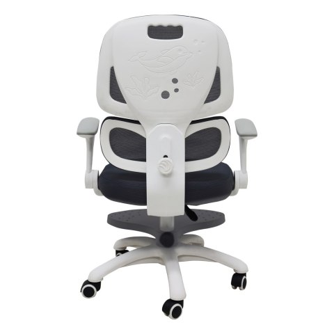 Ergonomiczne Krzesło do Biurka dla Dziecka z Podnóżkiem – Szare | iROVEXO