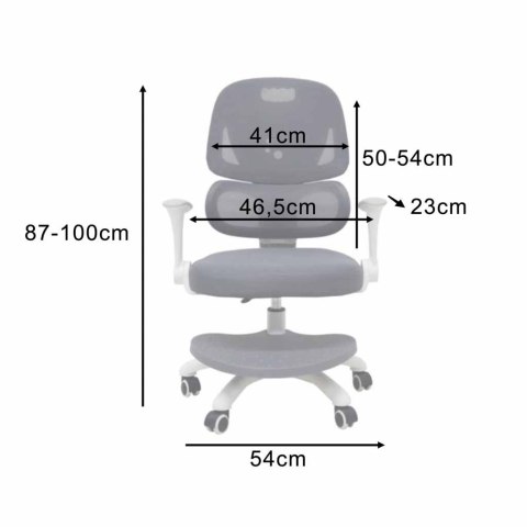 Ergonomiczne Krzesło do Biurka dla Dziecka z Podnóżkiem – Szare | iROVEXO