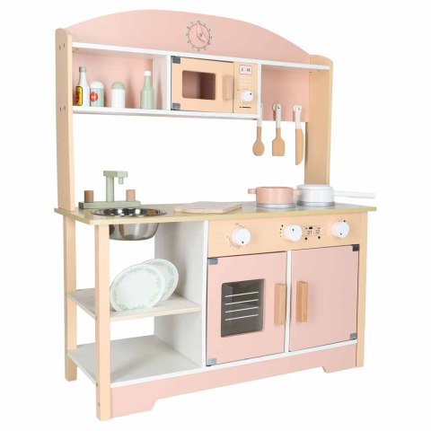 Kuchnia dla dzieci drewniana MDF MODERN CLASSIC akcesoria 82cm różowa