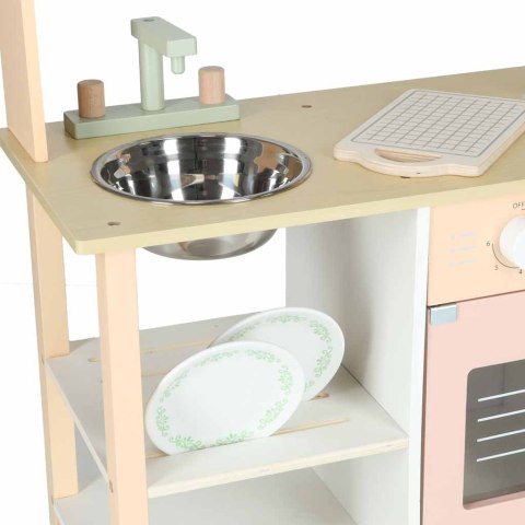 Kuchnia dla dzieci drewniana MDF MODERN CLASSIC akcesoria 82cm różowa