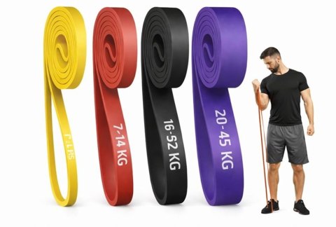 GUMY TRENINGOWE 4 SZT ZESTAW GUM FITNESS