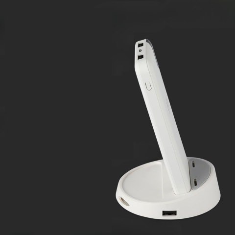 Power Bank V-TAC 8000mAh Indukcja Wyświetlacz Biały STOJAK