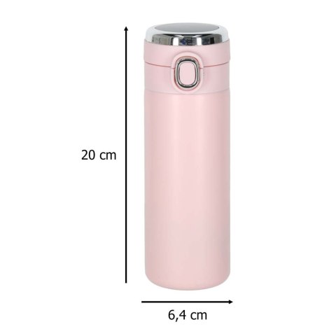 Kubek termiczny z ustnikiem termos LED 350ml róż