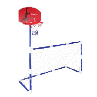 Bramka piłkarska do piłki nożnej tablica do koszykówki gry w kosza gra 2w1 2 piłki pompka