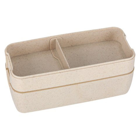 Lunch box śniadaniówka pudełko śniadaniowe z przegródkami dzielone 750ml beżowe