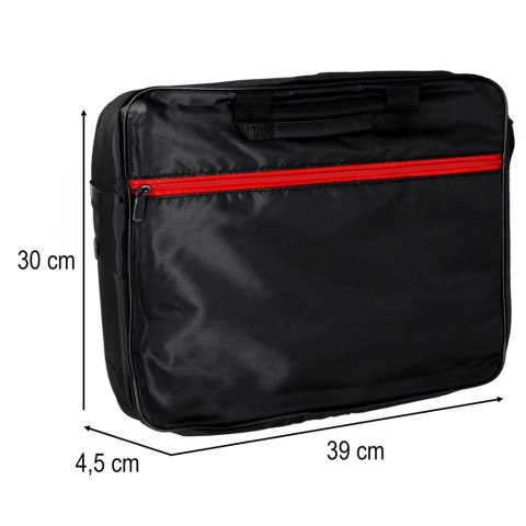 Torba na laptopa 15,6 cali na ramię z paskiem teczka biznesowa damska męska czarna