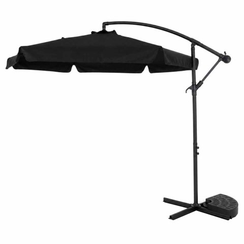 Parasol ogrodowy LUARO duży składany z wysięgnikiem 290cm czarny