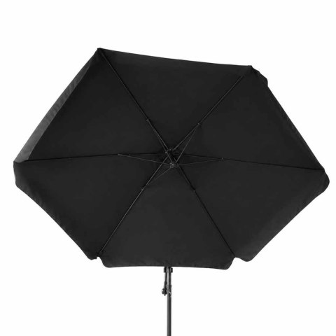 Parasol ogrodowy LUARO duży składany z wysięgnikiem 290cm czarny