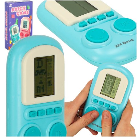 Gra zręcznościowa elektroniczna konsola retro gierka przenośna kieszonkowa niebieska