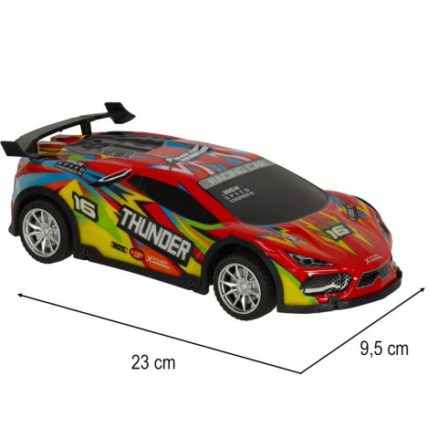 Samochód RC sportowy zdalnie sterowany na pilot auto wyścigowe drift z LED światłami czerwony