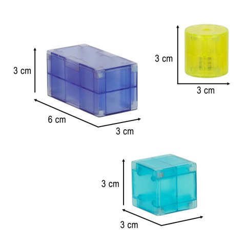 Klocki magnetyczne konstrukcyjne świecące elementy figury 3D 134 el.