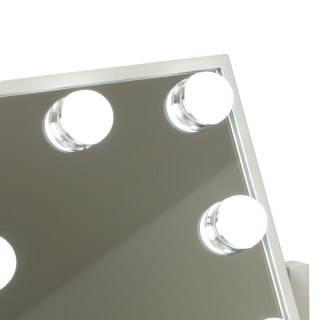 Lusterko do makijażu kosmetyczne podświetlane 12 LED Hollywood z 12 żarówkami USB 30 x 40 cm