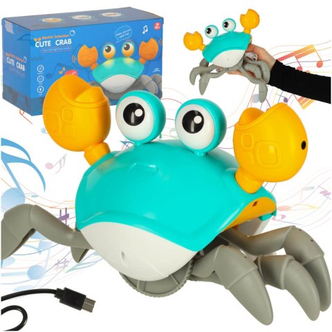 Krab uciekający pełzający czujnik interaktywna akumulator USB zielony