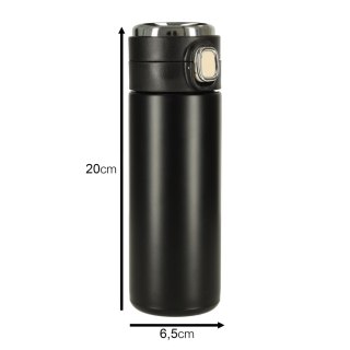 Kubek bidon termiczny z ustnikiem termos LED 350ml czarny