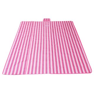 Mata plażowa wodoodporna koc piknikowy plażowy składany torba XXL 200x200cm różowa