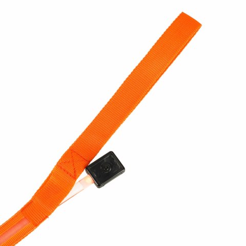 Smycz dla psa kota świecąca spacer jesień zima noc LED 1,2 m pomarańczowa